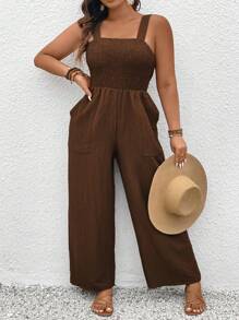 SHEIN Clasi 大码纯色简约时尚夏季连体裤