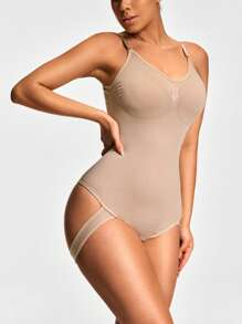 SHEIN Shape Seamless Cut-Out Thong Bodysuit Body Shaper Bust& Butt Lifter With Adjustable 3-Level Closure Butt Lifte-Tummy Waist Thigh Control