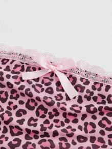 ROMWE J-Fashion Bộ áo yếm và quần short họa tiết da báo Harajuku Y2K 2 món, cỡ lớn dành cho nữ - Hồng - Xem 5