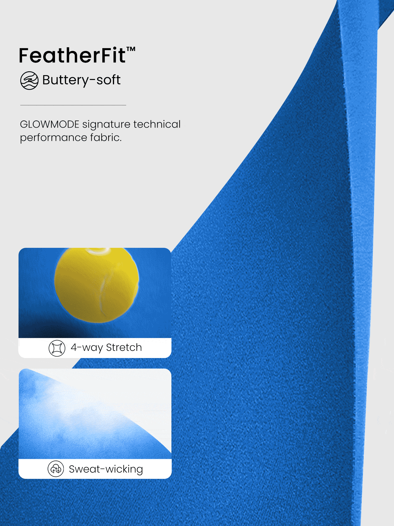 GLOWMODE 4.3 英寸 FeatherFit™ 交叉可爱骑行短裤 低冲击骑行跑步健身运动夏季 - Blue Power - 查看 5