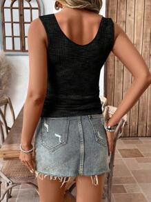 EMERY ROSE Camisola y top sin mangas de tejido de gofre ligero y transpirable, adecuado para el verano, tallas grandes