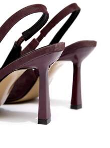 CUCCOO CHICEST Women's Back Strap Burgundy Butterfly Decor Lolita Style High Heel Pumps - Purple - View 4