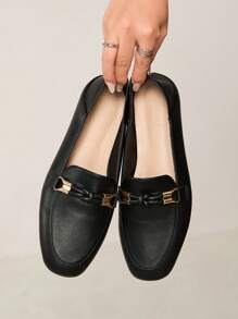 CUCCOO CURVES 女士平底一脚蹬休闲乐福鞋，日常穿着舒适