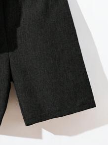 Bộ 3 áo vest có cấu trúc cho bé trai tuổi mới lớn, áo phông sọc tay ngắn và quần short - màu đen - Xem 4