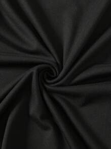 Camiseta de manga corta con cuello redondo y estampado de eslogan para mujer, tallas grandes - Negro - Ver 5