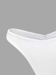 Swim Basics Summer Beach Women's V-Waist Pleated Bikini Bottoms