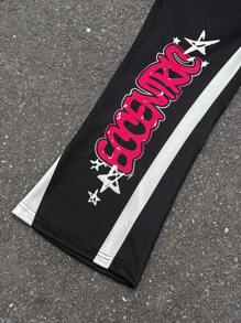 Quần nỉ dệt kim in họa tiết khối màu rộng rãi cho bé trai/tuổi teen - Nhiều màu - Xem 5