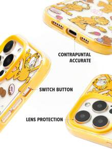 GARFIELD | SHEIN 可爱猫狗图案可拆卸手机壳，适用于 11 - 17 Pro Max，礼物 - 黃色 - 查看 5