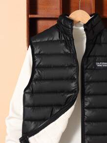 SHEIN Pré-ado garçon, gilet matelassé en patchwork avec serviette brodée, Pull-shirt de Noël, blouses d'automne, cardigan d'Halloween, vêtements d'Halloween pour enfants, blouse à manches longues, ensembles d'automne, veste à carreaux, cardigan noir, chemise d'Halloween, cardigan rouge, pull d'Halloween, cardigan marron, blouse noire, blouse verte, blouse rouge, chemises d'automne, pull de garçon, blouse blanche