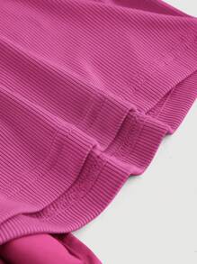 Aveloria One Shoulder Ruffle Trim Ruched Crop Top Cute Funny Shirts    Old Money Style For Summer Spring Fall Autumn - Hot Pink - View 4