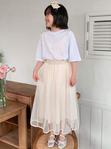 DAZY Tween Girl Tulle Skirt, Summer,Back To School Clothes - White - View 6