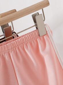 5pcs/Pack Baby Girl Elastic Waist Contrasting Trim Casual Shorts, Summer - Multicolor - View 5