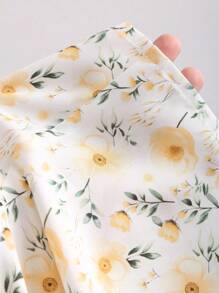 Sweetra Áo ba lỗ không tay buộc dây in họa tiết cổ điển mới cho nữ - Màu vàng - Xem 8