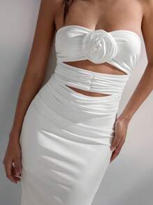 Maija Nuovo abito estivo 2015 per festival musicali, feste di laurea, vacanze al mare, brunch, crociere, con stile boho vintage, tubino con decorazioni floreali 3D, elegante abito midi da cerimonia per matrimoni e occasioni speciali