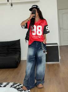 Coolane 女士运动号码图案足球球衣 T 恤 - 彩色 - 查看 5