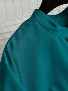 EMERY ROSE Plus Size Summer Casual Cat & Butterfly Print Shirt - Green - View 3