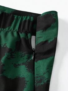 Maweii 大码女式豹纹休闲裙 - 綠色 - 查看 6