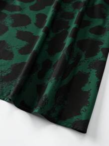 Maweii 大码女式豹纹休闲裙 - 綠色 - 查看 7