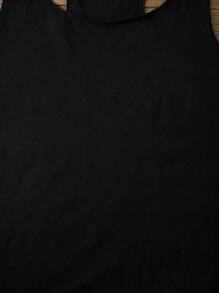 SHEIN LUNE 可爱猫狗爱心图案，支持动物保护和动物救援，女士休闲露背背心，返校季休闲款 - 黑色 - 查看 6