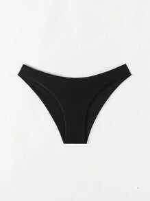SHEIN Swim Summer Beach Solid Cheeky Bikini Panty