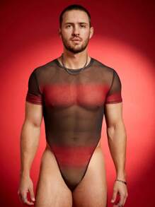 FeverCity Men Digital Print Mesh Fabric Jumpsuit & Bib Pants - Multicolor - View 1