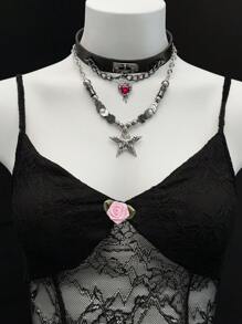 EgrlEra 女士性感蕾丝喇叭迷你连衣裙 - 黑色 - 查看 6