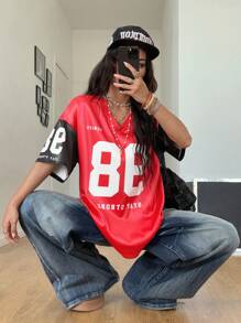 Coolane 女士运动号码图案足球球衣 T 恤 - 彩色 - 查看 2