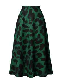 Maweii 大码女式豹纹休闲裙 - 綠色 - 查看 8