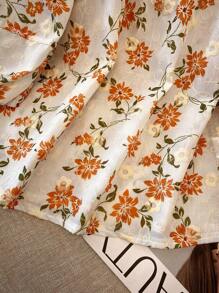 Franclia 女式春季压花碎花休闲办公/度假衬衫上衣