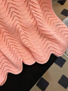 Franclia 2025 New Wave Pattern Sleeveless Cropped Knit Tank Top For Women, Revealing Shoulder Design, Fashionable Chic Style - Pink - View 5