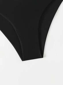 SHEIN Swim Summer Beach Solid Cheeky Bikini Panty