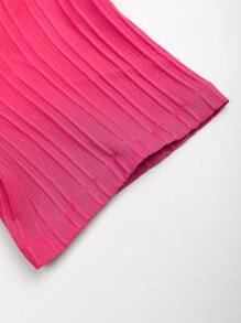 Manfinity Homme 2 件套男士休闲纯色短袖衬衫和裤子 - 玫紅色 - 查看 3