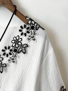 EMERY ROSE Camisa de talla grande bordada con aplicaciones
