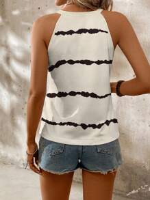 SHEIN LUNE Plus Size Casual Striped Print Camisole And Tank Tops For Summer