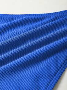 SHEIN Swim 女士纯色吊带性感比基尼泳装套装，适合夏季海滩