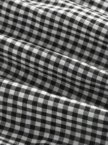 SHEIN MOD 女式春季黑白格子束腰休闲连衣裙