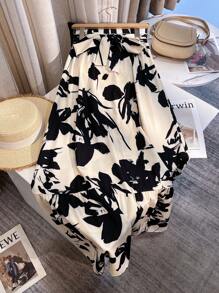 Franclia 百搭廓形碎花女式半身裙 女式长裙