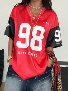 Coolane 女士运动号码图案足球球衣 T 恤 - 彩色 - 查看 1