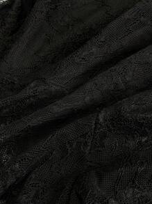 EgrlEra 女士性感蕾丝喇叭迷你连衣裙 - 黑色 - 查看 4