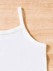 SHEIN Young Girl Fashionable Cotton-Blend Black And White 2 Packs Camisoles Suitable For Summer Basic Topssleeveless Topsbasic Topdress Topsblack And White Top - Multicolor - View 6