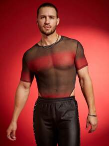 FeverCity Men Digital Print Mesh Fabric Jumpsuit & Bib Pants - Multicolor - View 4