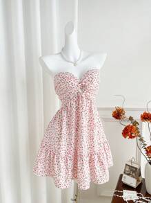 Sweetra Váy ngắn thường ngày cho nữ, tối giản và thời trang phù hợp cho mùa hè - Hồng - Xem 4