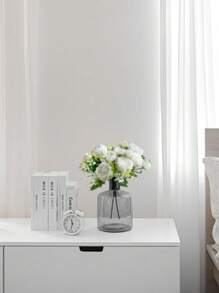 SHEIN 1pc / 3pcs White Artificial Flower Hydrangea Fake Peony Silk Flowers Rose Bouquet For Home Wedding Bride Bouquet Decor White, Valentine Day, Gift