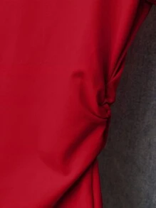 INAWLY Women's Solid Color Round Neck Short Sleeve T-Shirt, Minimalist Fashion Style Suitable For Summer - Red - View 6