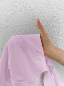 SHEIN PETITE Women's Mauve Purple Square Neck Sleeveless Bodysuit: Casual And Backless Style - Mauve Purple - View 7