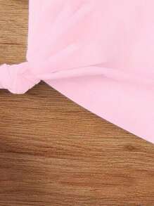 SHEIN Explorewe Tween Girls Casual Cute Raccoon Drinking Boba Tea Letter & Animal Print Short Sleeve T-Shirt, Simple Stylish & Comfortable, Spring/Summer - Pink - View 3