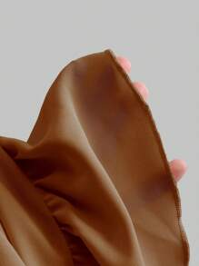 Sweetra Falda de mujer nueva de color burdeos estilo retro con volantes y bajo a diferentes alturas, falda con cintura con cordón y bajo en capas, falda de fiesta, falda estilo bohemio para primavera y verano - Caqui - Ver 4