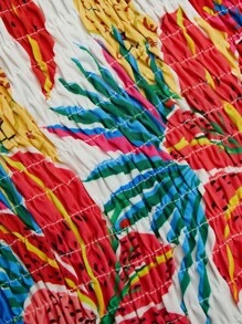 SHEIN LUNE Große Größen Damen gewebtes allover bedrucktes Taillen Urlaubs Sommer Hawaii Kleid