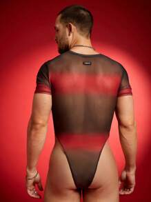 FeverCity Men Digital Print Mesh Fabric Jumpsuit & Bib Pants - Multicolor - View 5