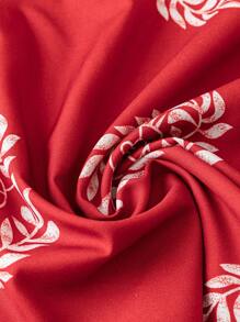 Chiquease Women V-Neck Simple Style Blouse, Suitable For Summer - Red - View 3